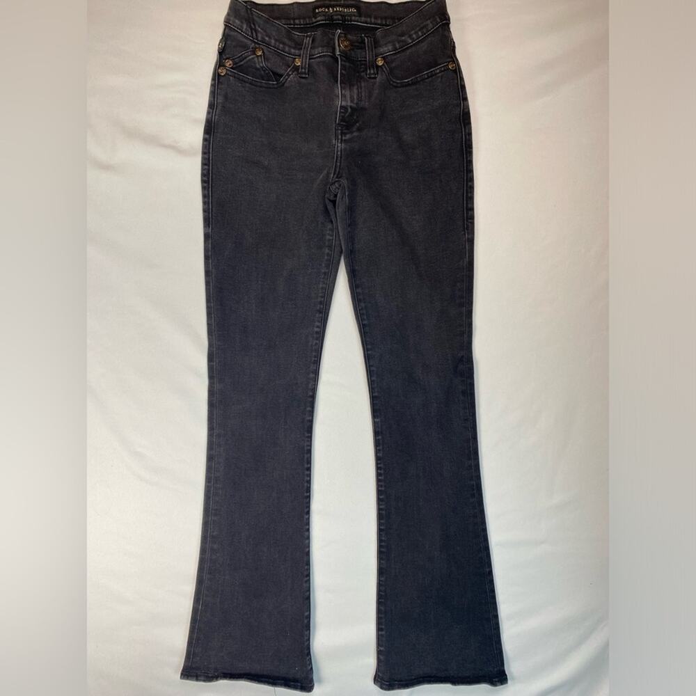 Rock & Republic Jeans Kendra Curvy Bootcut Whimsigoth Rhinestone‎ Y2K Black 6